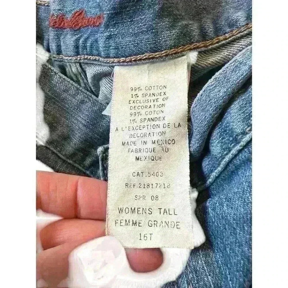 Eddie‎ Bauer Sz 16 Tall Cropped Jeans Fall Casual Work Appropriate - Picture 3 of 9